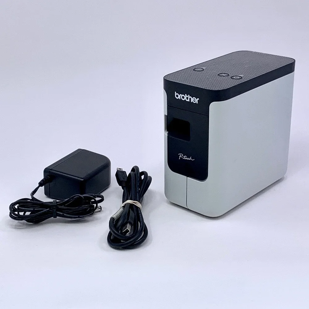 Brother P-Touch PT-P700 USB Thermal Label Maker, B&W 180dpi, w Adapter & USB